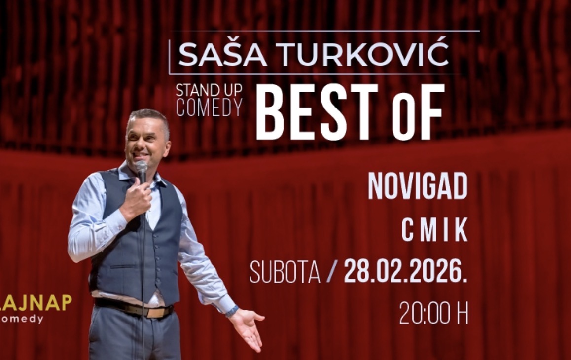 Saša Turković donosi “Best of” stand up večer u novigradskom CMIK-u