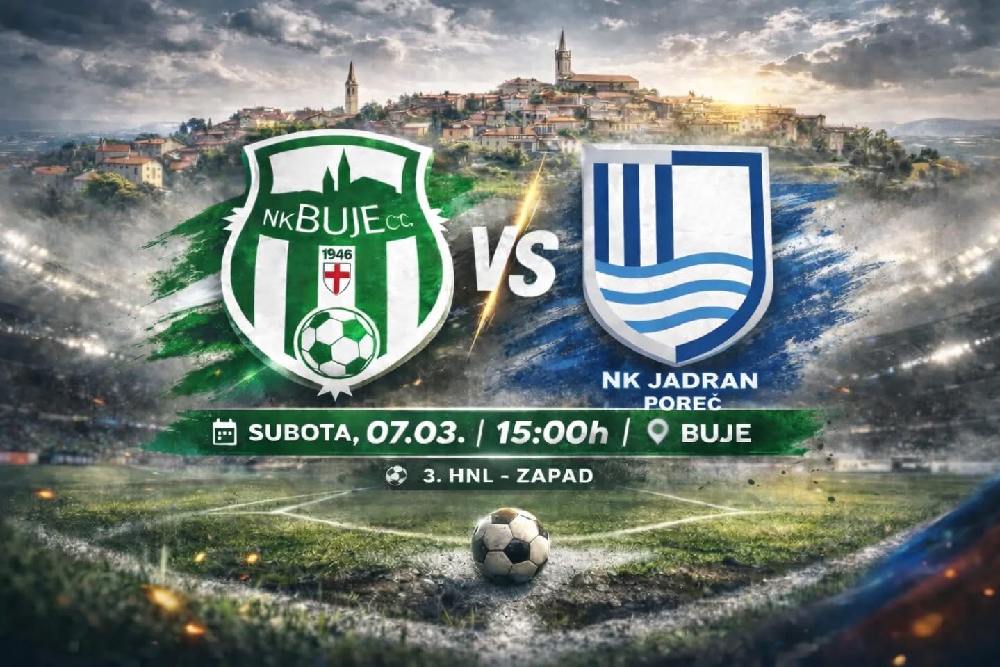 Nogometno proljeće u Bujama: NK Buje dočekuje NK Jadran Poreč