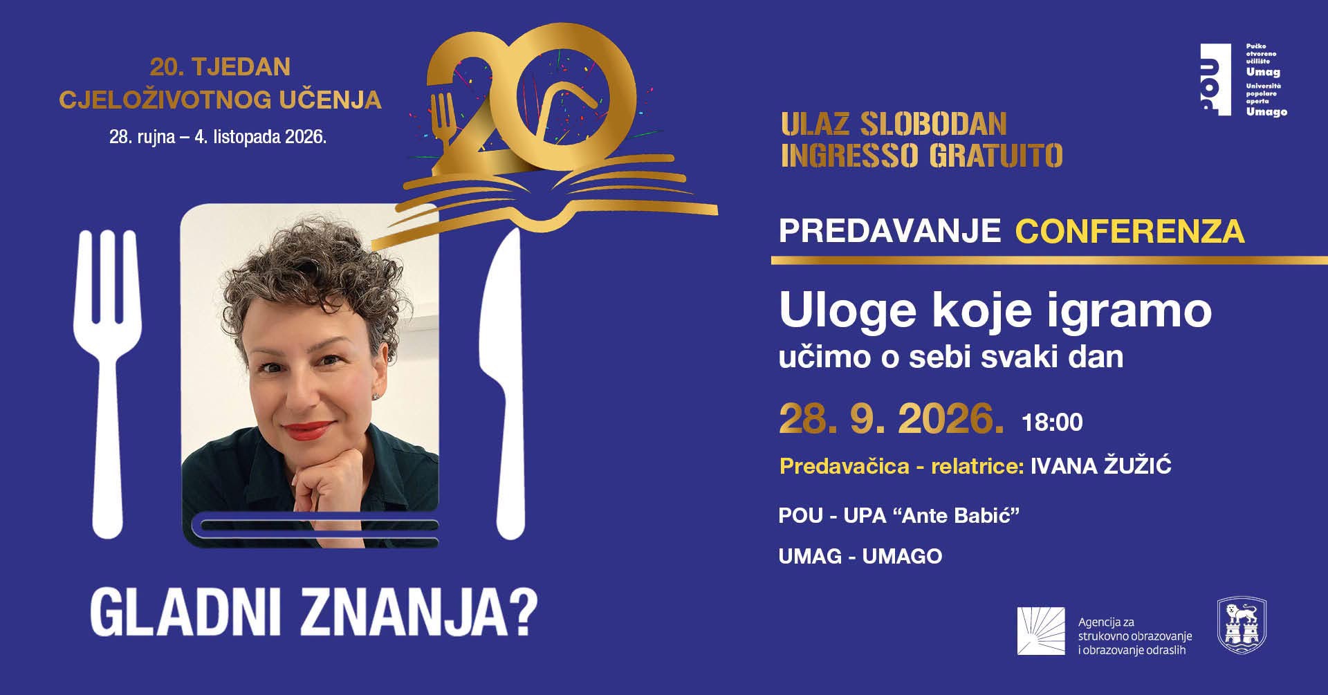 Uloge koje igramo – učimo o sebi svaki dan: besplatno predavanje Ivane Žužić u Umagu