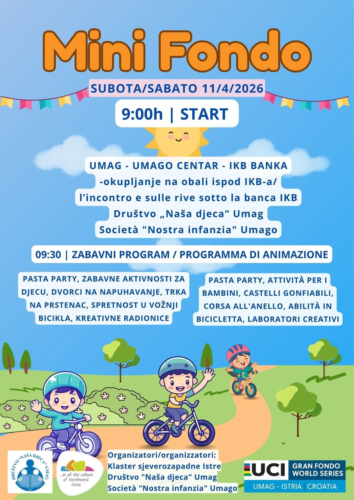 Mini Fondo u Umagu: biciklijada i zabavni program za cijelu obitelj