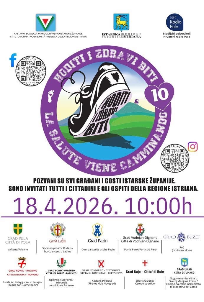 Hoditi i zdravi biti - Jubilarna pješačka manifestacija diljem Istre