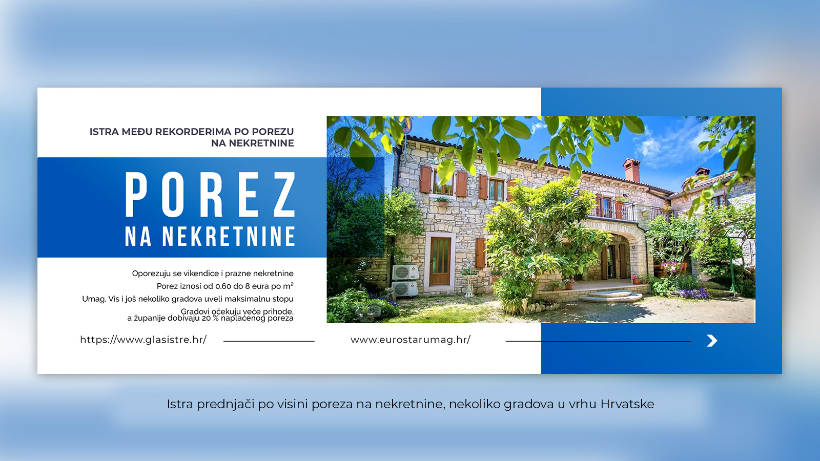 Istra i dalje pri vrhu po novom porezu na nekretnine