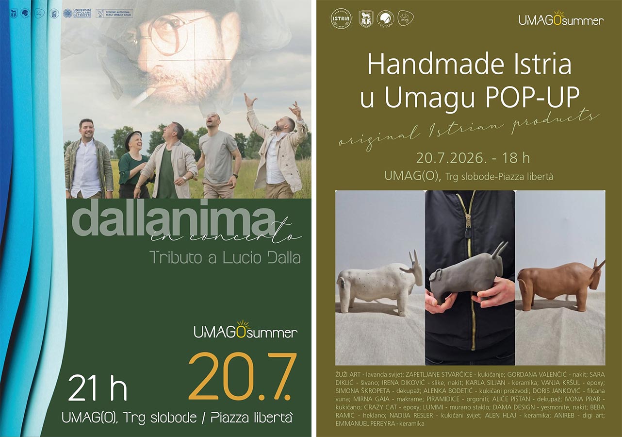 Hitovi koje je proslavio Lucio Dalla i Handmade Istria u ponedjeljak u Umagu