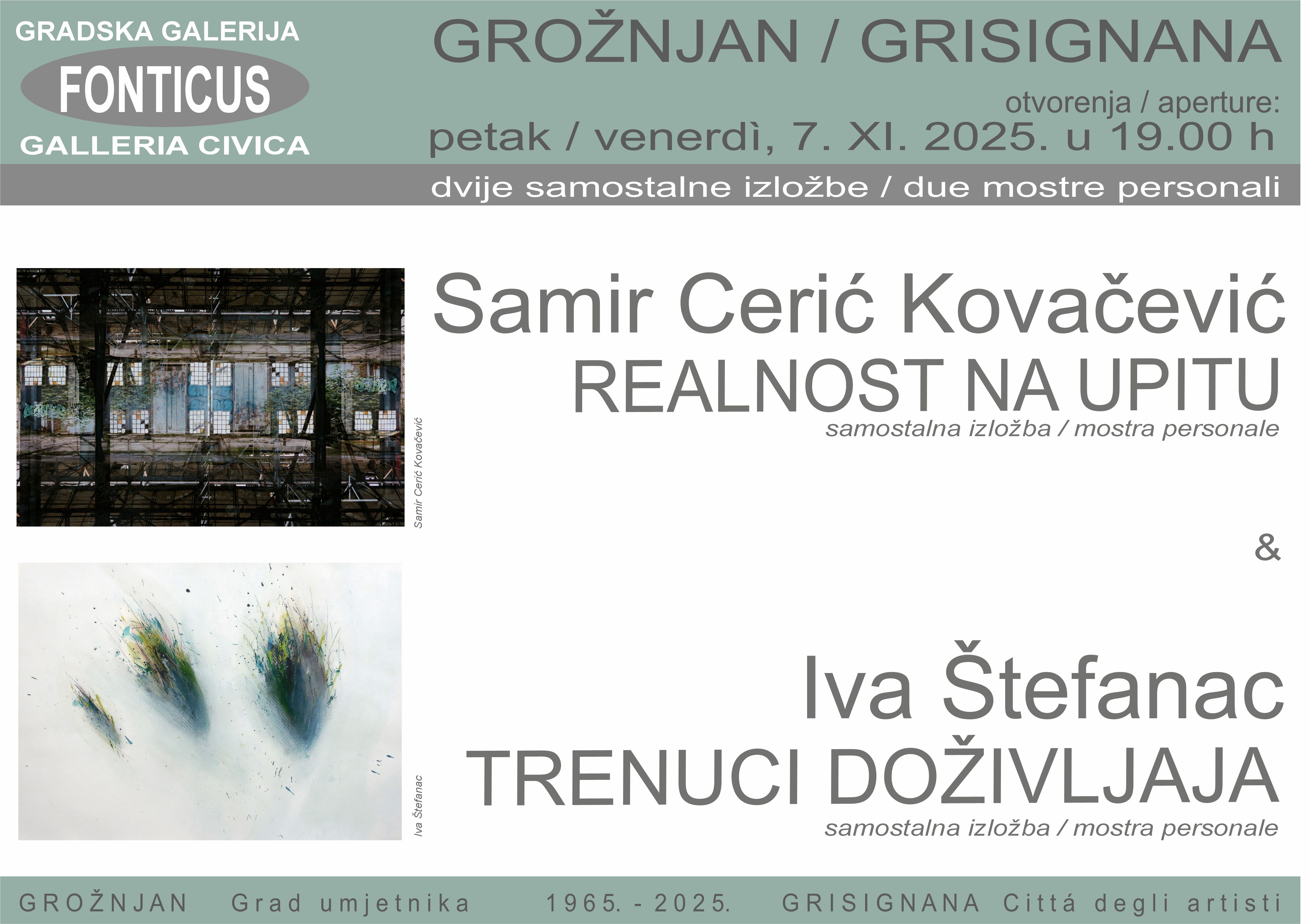 Dvije samostalne izložbe u Grožnjanu otvaraju se 7.11.