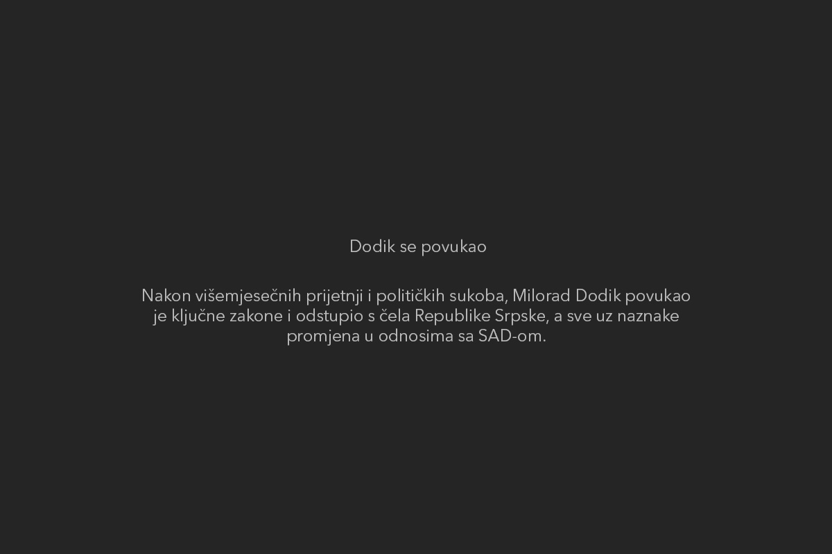 Dodik se povukao, SAD pozdravlja promjenu stava