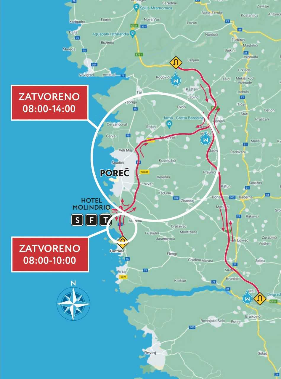 Sutra zatvoren dio cesta na području Poreča zbog utrke Ironman 