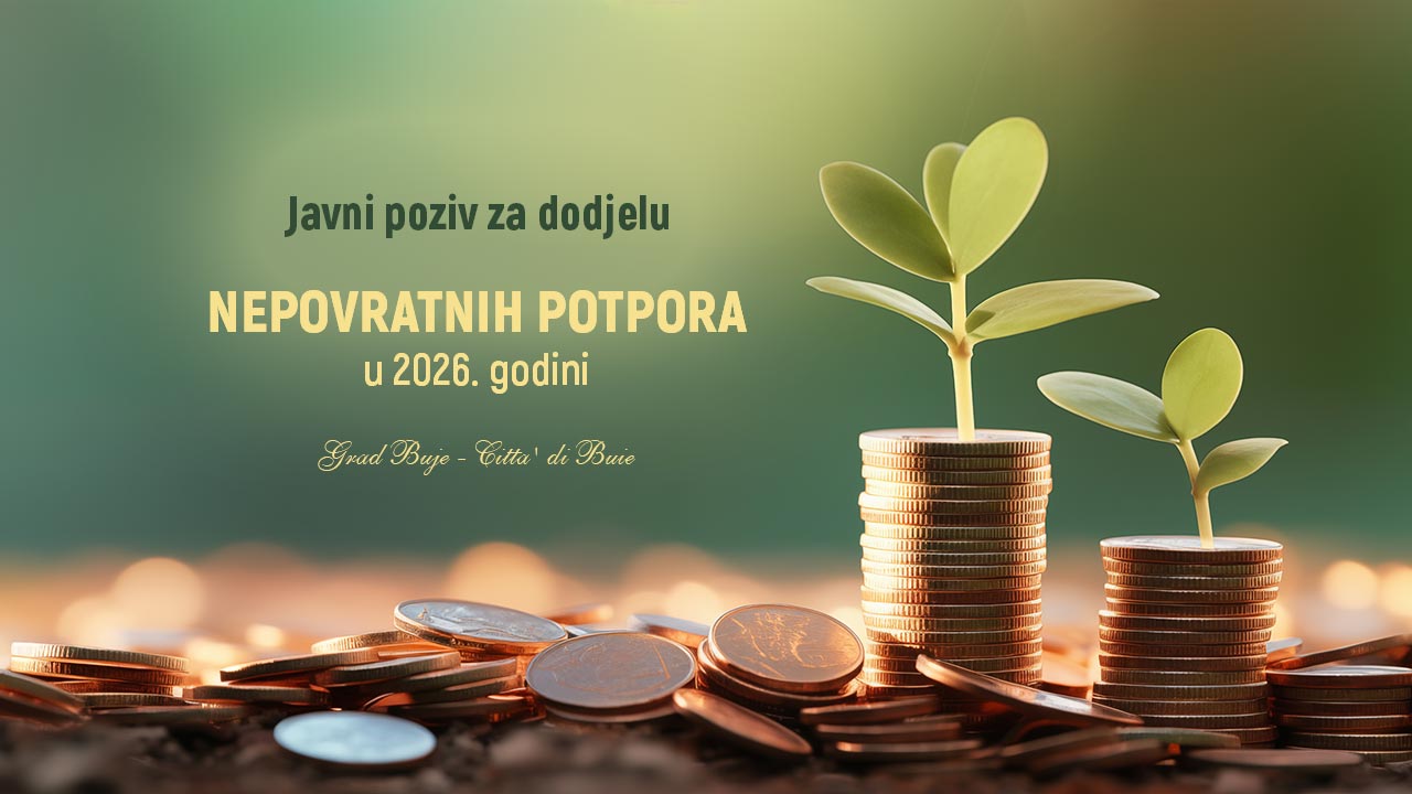 Javni poziv za dodjelu nepovratnih potpora u 2026. godini – Grad Buje