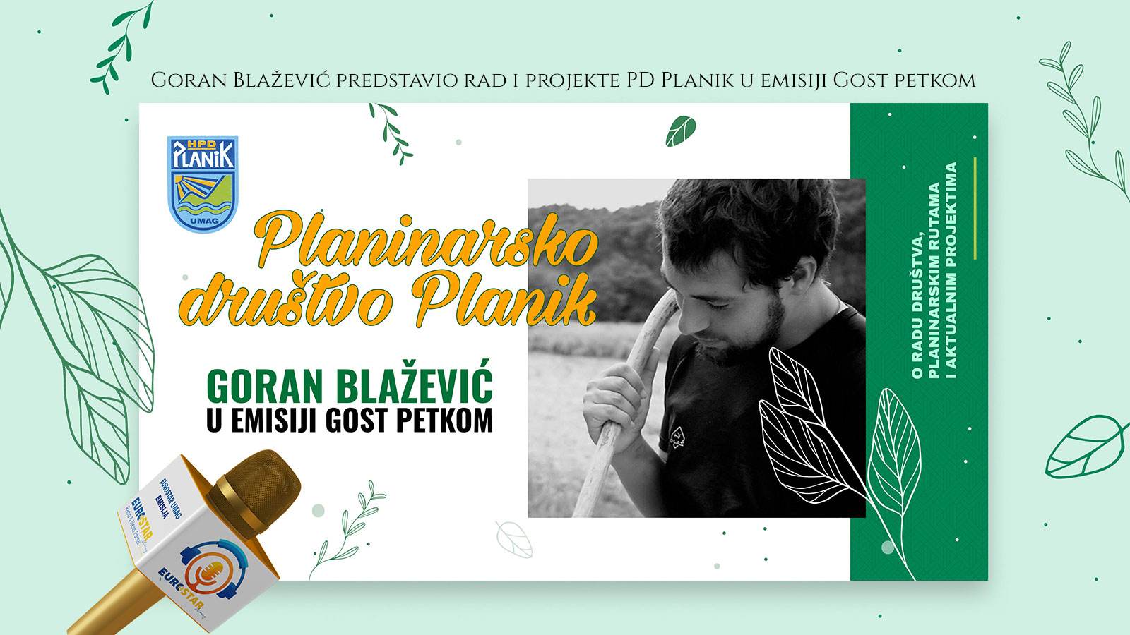 Goran Blažević predstavio rad i projekte PD Planik u emisiji Gost petkom