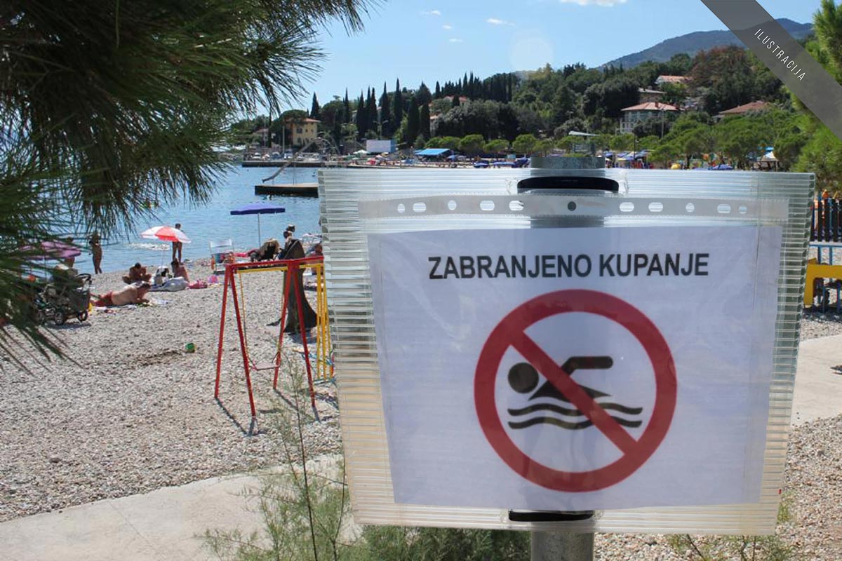 Inspektorat postavio znak zabrane kupanja na plaži u Ičićima