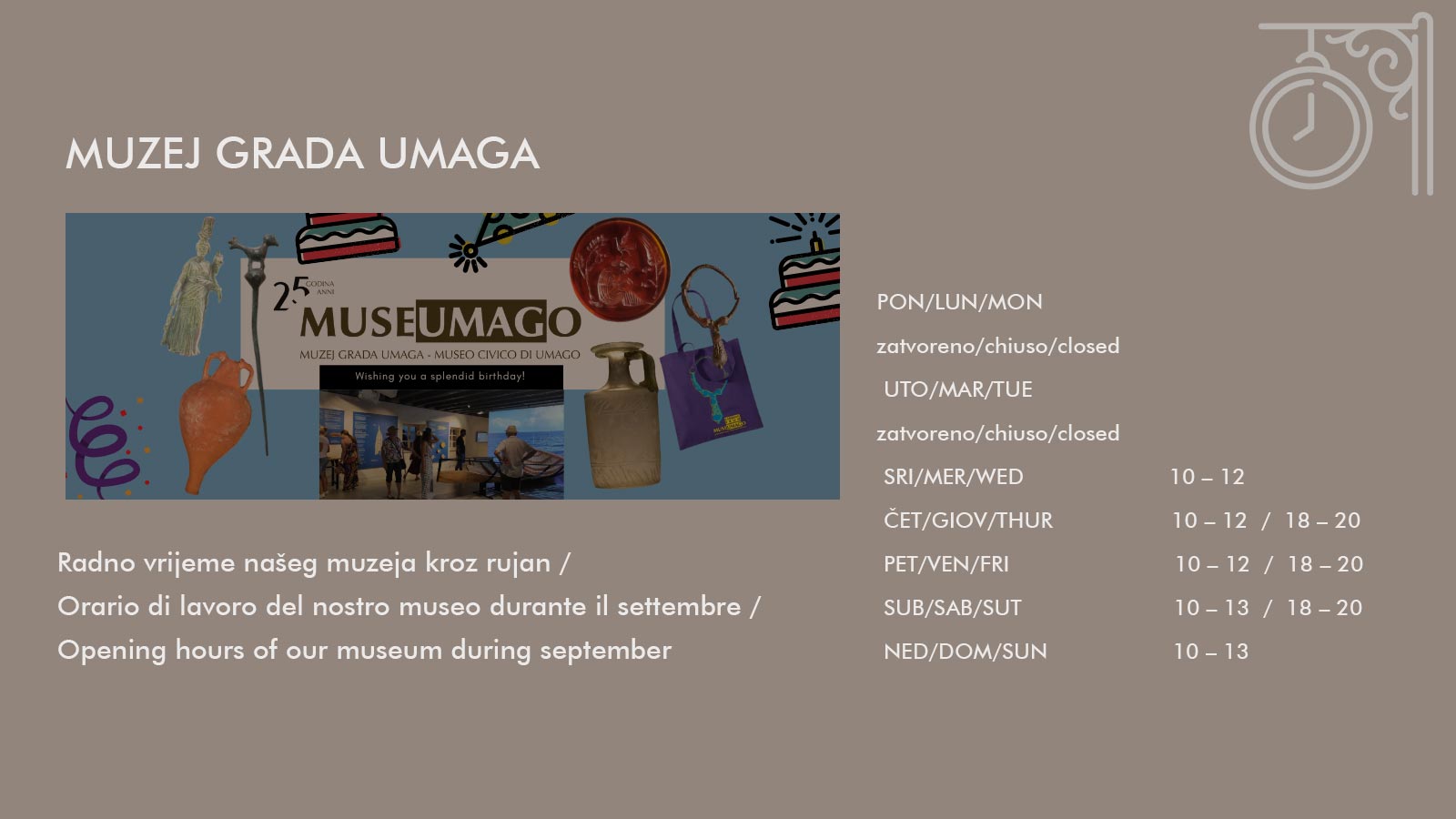 Radno vrijeme Muzeja Grada Umaga