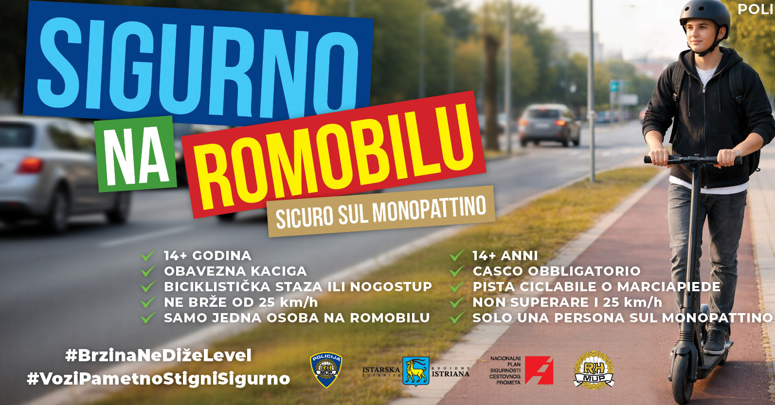Grad Umag podržao projekt „Sigurno na romobilu“