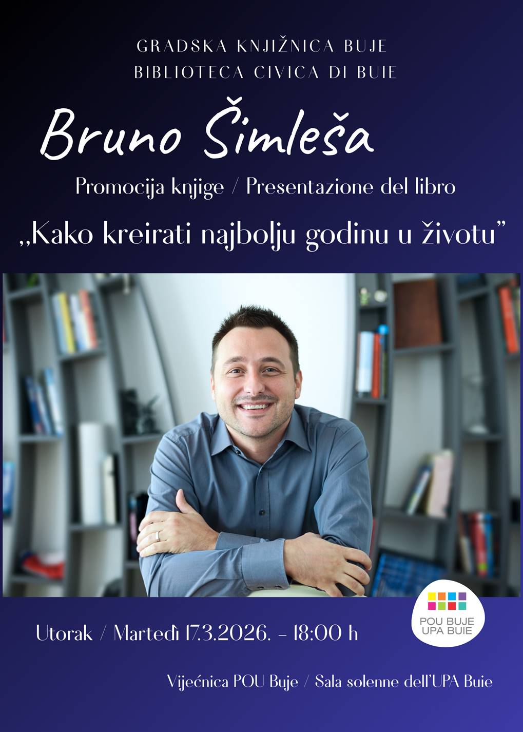 Bruno Šimleša u Bujama u sklopu Tjedna istarskih knjižnica